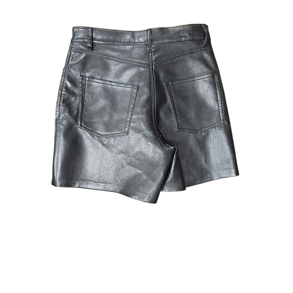 $97 Aritzia Wilfred Faux Leather Black Vegan short Shorts Size 2 - Picture 4 of 4